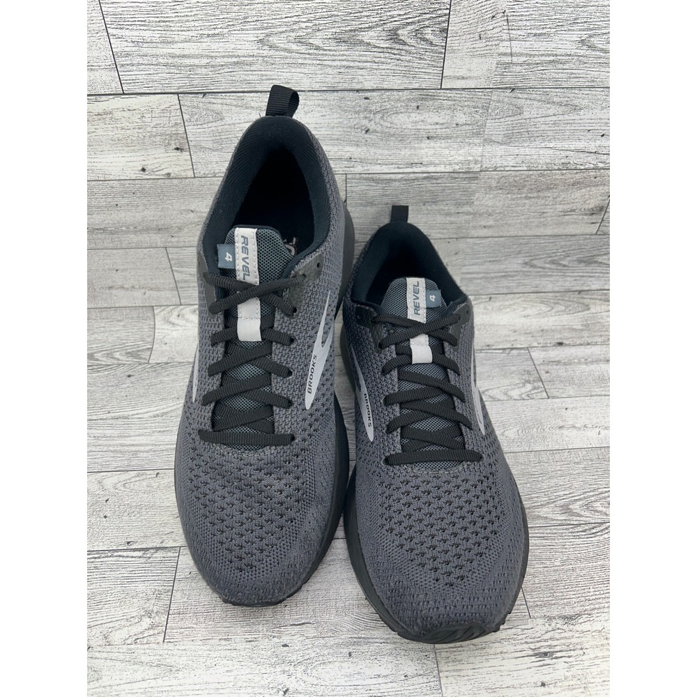 Brooks Revel 4 Men Running Shoes Grey Black Athletic Sneakers 1103471D040 Size 8